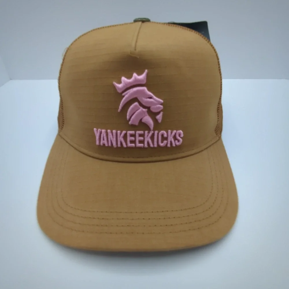 YankeeKicks Trucker Hat‎ Beige Pink Lion Crown Logo Snapback PLAS7-2034EOFT1-260